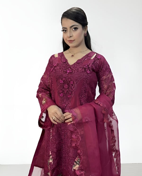 MAROON THREAD WORK SHOULDER HOLE